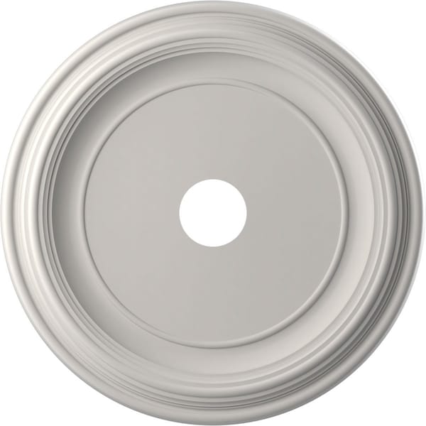 Ekena Millwork Traditional PVC Medallion (Canopies up to 13 1/2"), 22"OD x 3 1/2"ID x 1 1/2"P, Satin Blossom White CMP22TRGBW - main